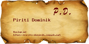 Piriti Dominik névjegykártya